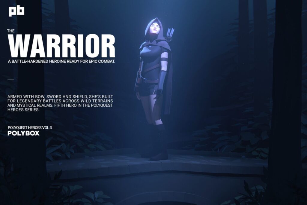 Polyquest Heroes  Warrior I Huntress   3D Characters   Unity Asset Store
