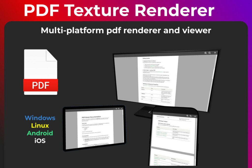 Runtime PDF Texture Renderer   GUI Tools   Unity Asset Store
