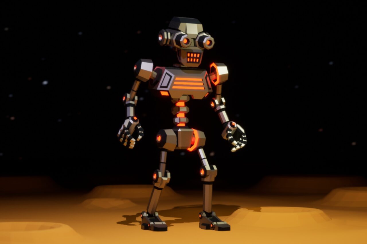Sci Fi Robot X 26.1 low poly stylized 3D Robots Unity Asset Store