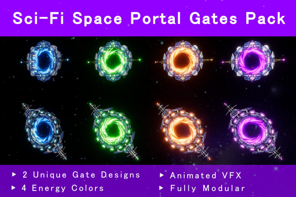 Sci Fi Space Portal Gates Pack   VFX Particles   Unity Asset Store