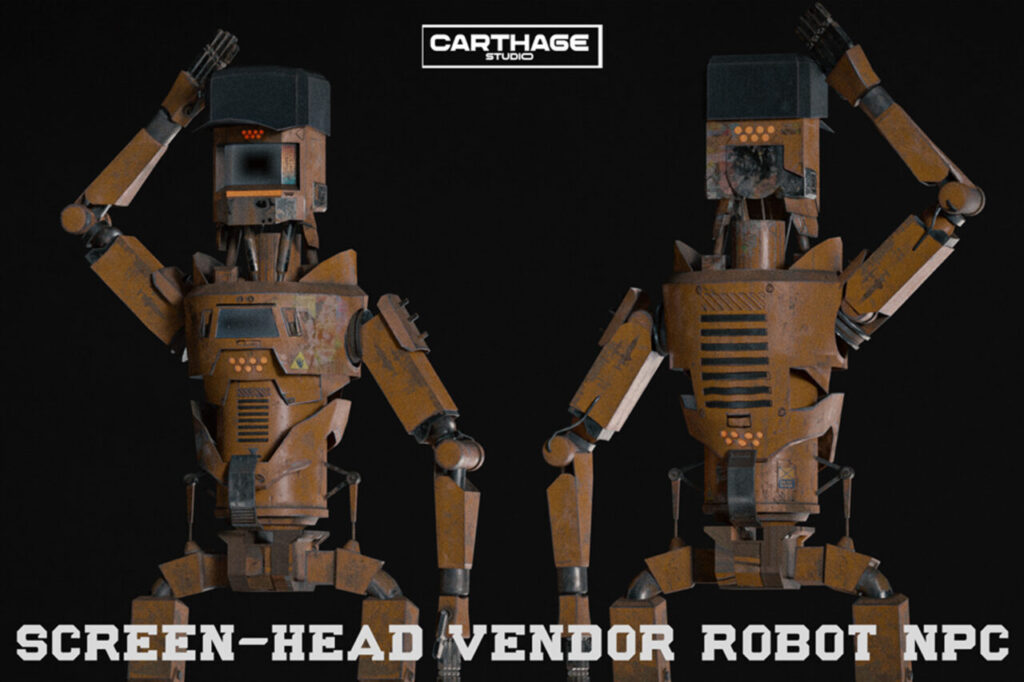 Screen Head Vendor Robot NPC   3D Robots   Unity Asset Store