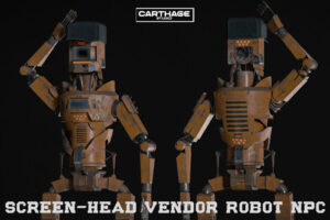Screen Head Vendor Robot NPC   3D Robots   Unity Asset Store
