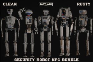 Security Robot NPC Bundle  5 Rigged Game Ready Characters   3D Robots   Unity Asset Store