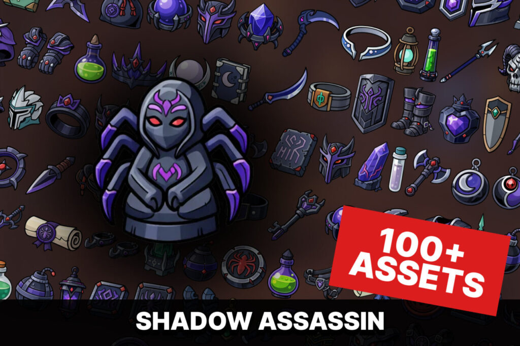 Shadow Assassin Equipment Relics Dark Magic Icons Pack RPG Strategy Adventure   2D   Unity Asset Store