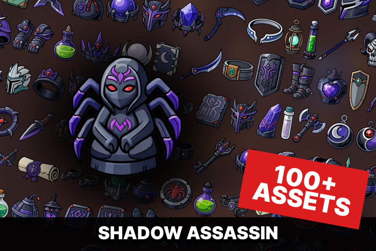 Shadow Assassin Equipment Relics Dark Magic Icons Pack RPG Strategy Adventure 2D Unity Asset Store