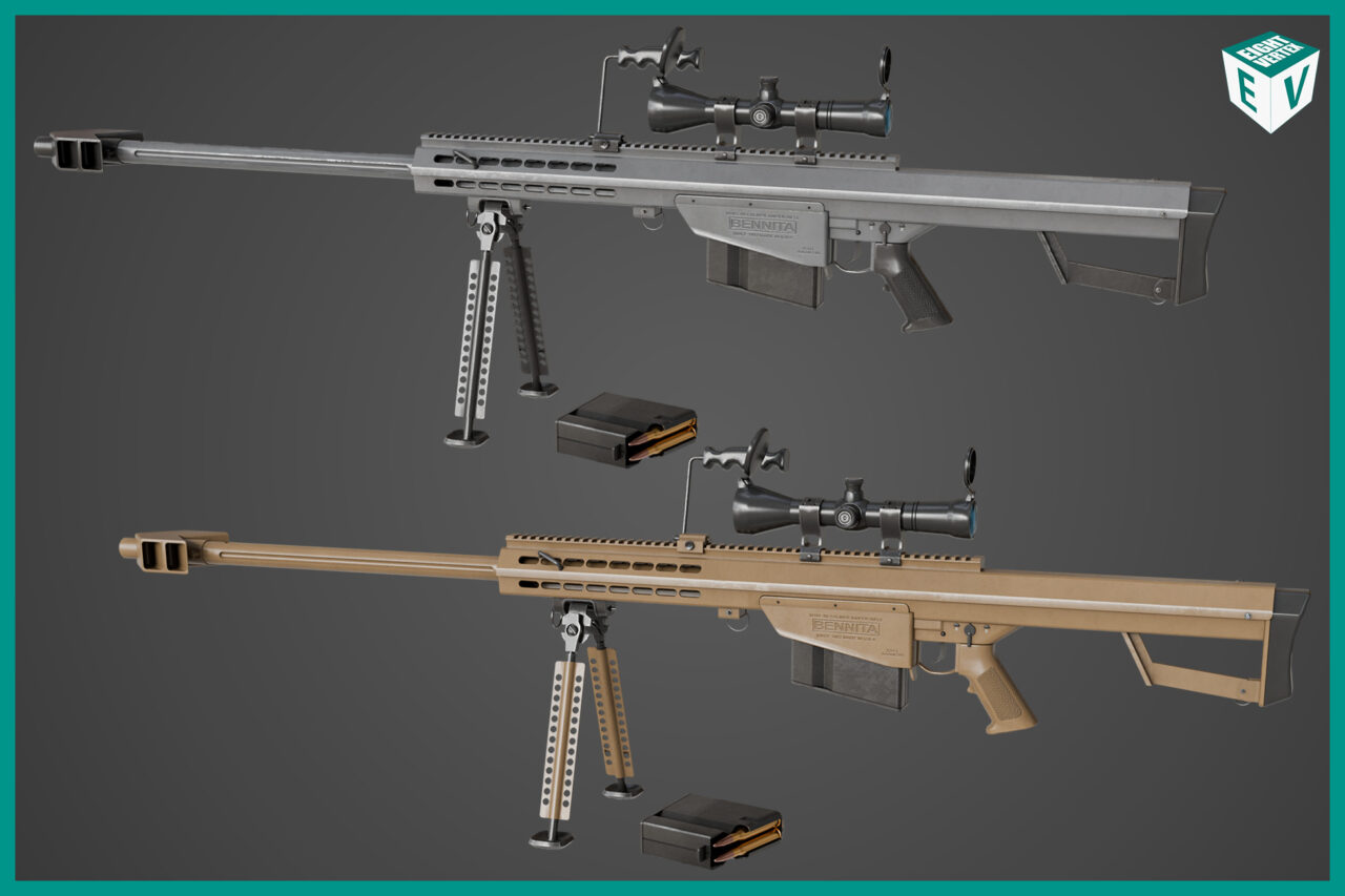 Sniper Rifle 02 Black and Sandal Single Map URP HDRP   3D Guns   Unity Asset Store