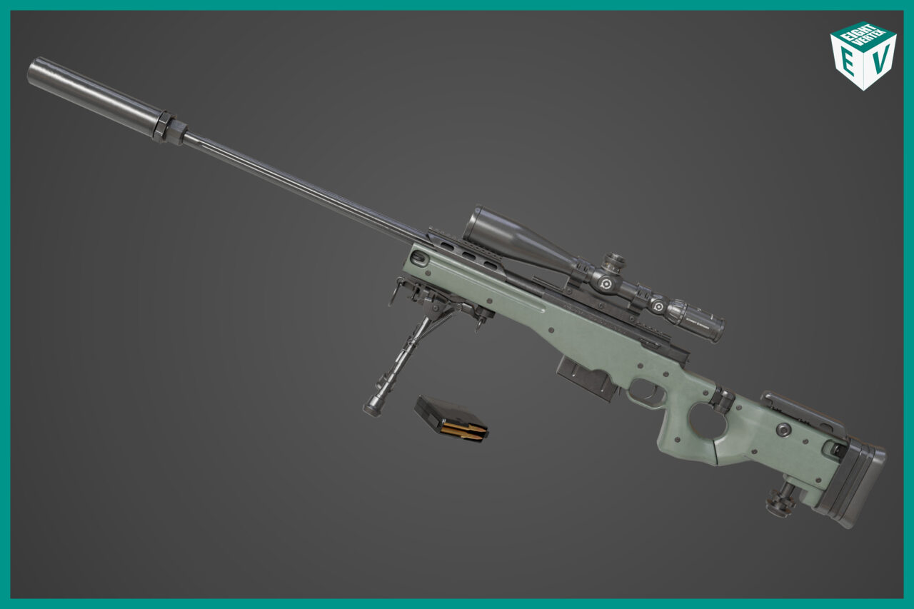 Sniper Rifle 03 Green URP HDRP Textures   3D Guns   Unity Asset Store