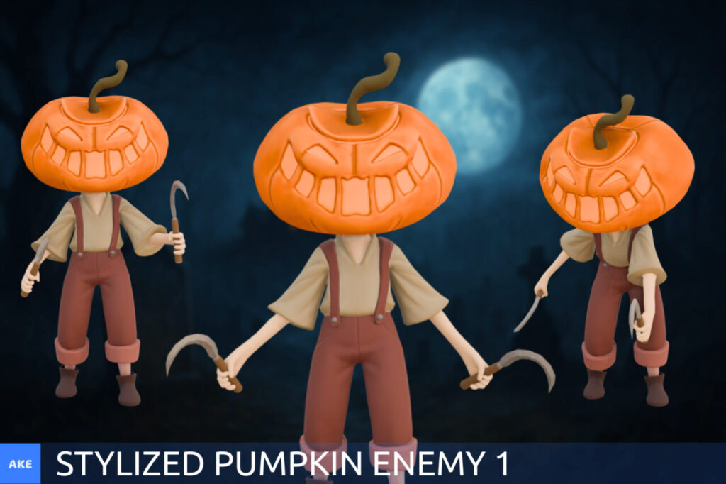 Stylized Pumpkin Enemy 1   3D Humanoids   Unity Asset Store