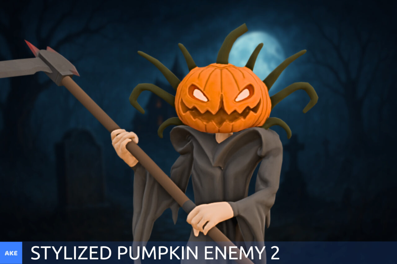 Stylized Pumpkin Enemy 2   3D Creatures   Unity Asset Store