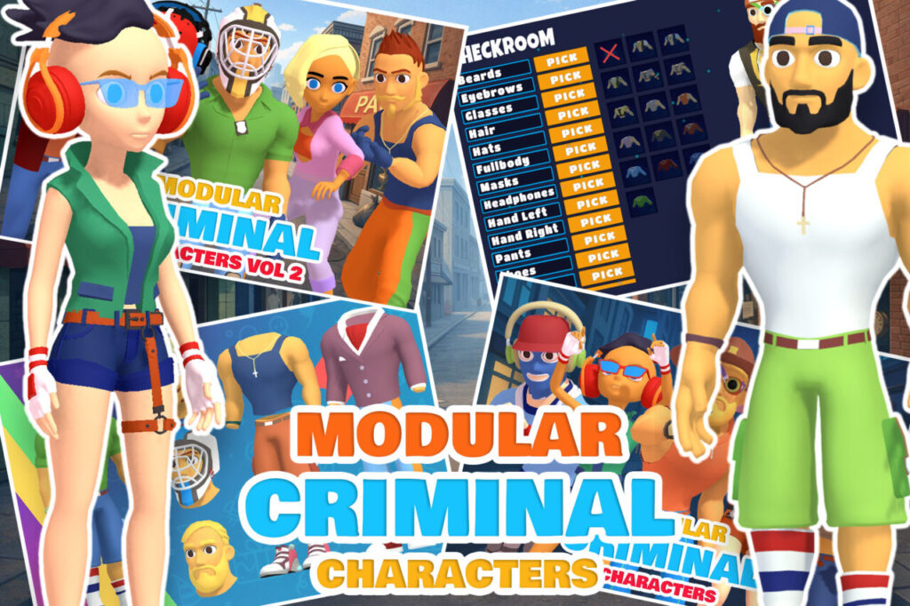 Stylized Criminal Characters Pack   3D Humanoids   Unity Asset Store