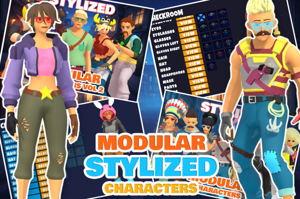 Stylized Modular Characters Pack   3D Humanoids   Unity Asset Store