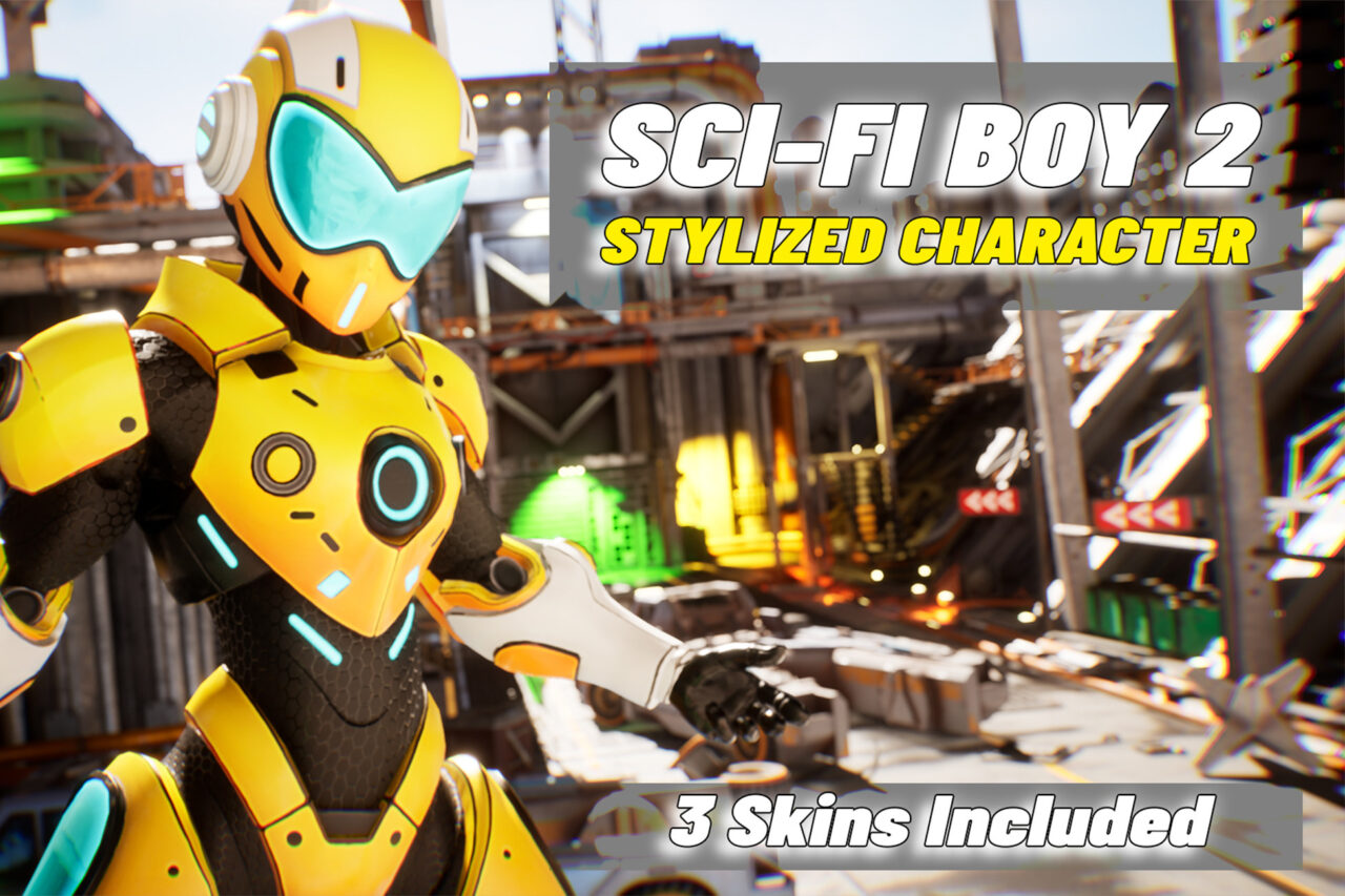 Stylized Sci Fi Boy 2 Character  3 Skins    3D Robots   Unity Asset Store