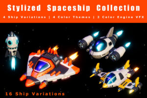 Stylized Spaceship Collection  4 Ships    3D Space   Unity Asset Store
