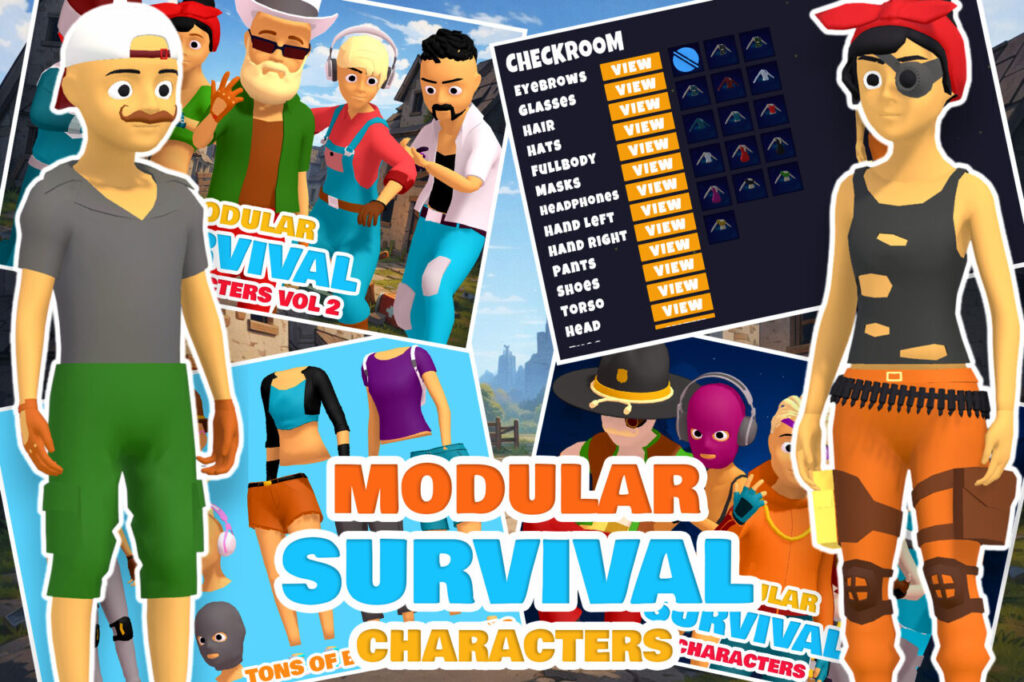 Stylized Survival Characters Pack   3D Humanoids   Unity Asset Store