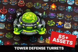 Tower Defense Turret Mega Pack Toxic Elemental Sci Fi Strategy TD Assets   2D   Unity Asset Store