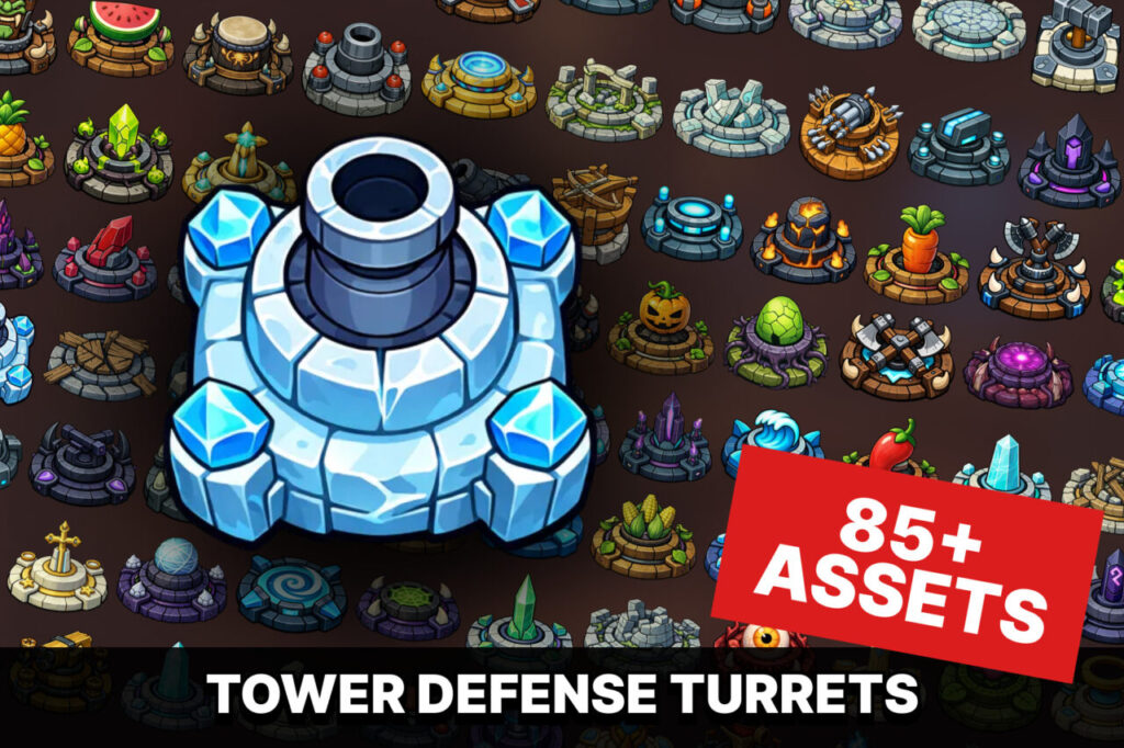 Tower Defense Turrets Elemental Towers and Magic Defense Icons Pack   2D   Unity Asset Store