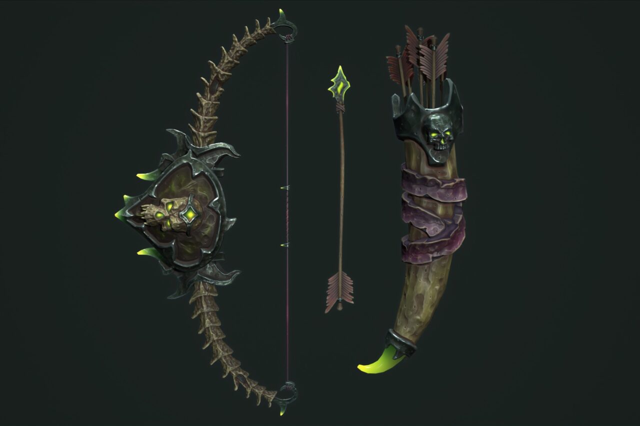 Undead bow quiver arrow   3D Weapons   Unity Asset Store