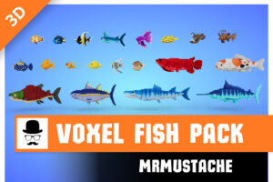 Voxel Fish Pack   Characters   Unity Asset Store