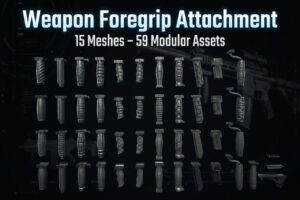 Weapon Foregrip Attachment   3D Guns   Unity Asset Store