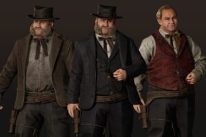 Western Character Joseph   Huckster Gambler Attendant Cowboy Wild West RPG Man   Characters   Unity Asset Store