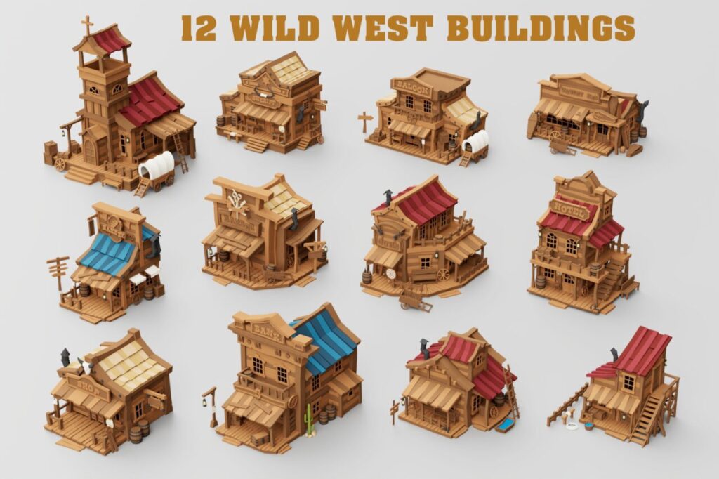 12 Wild West Buildings Pack   3D Environments   Unity Asset Store