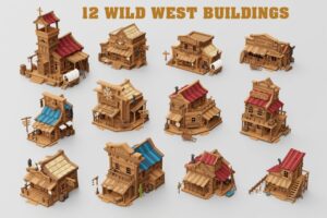 12 Wild West Buildings Pack   3D Environments   Unity Asset Store