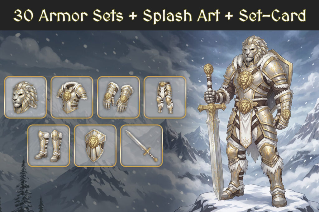 30 Legendary Armor Sets 200 Fantasy Icons 512x512 HD   2D Icons   Unity Asset Store