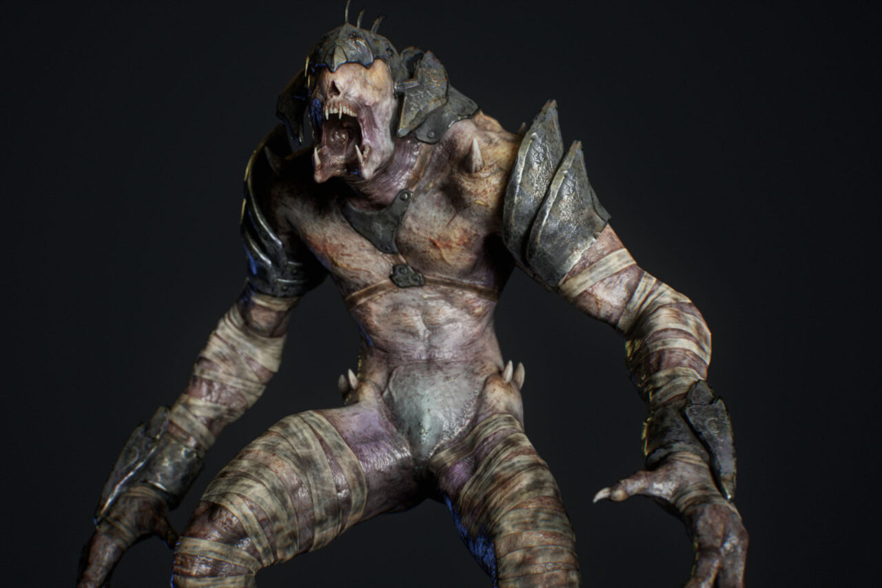 Armored Demon Berserker 3D Creatures Unity Asset Store