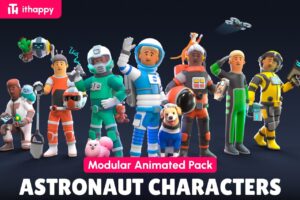 Astronaut Characters Low Poly 3D Models Pack   Characters   Unity Asset Store