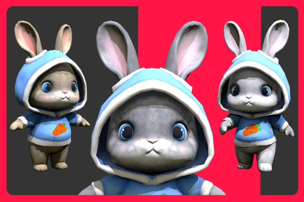 Bunny in hoodie   3D Animals   Unity Asset Store