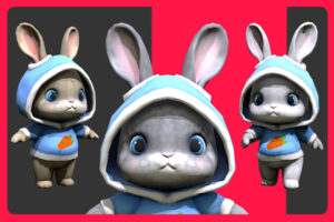Bunny in hoodie   3D Animals   Unity Asset Store