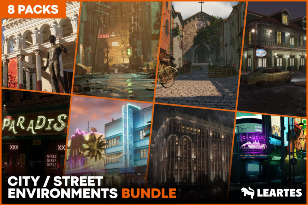 City   Street Environments Bundle 8 Packs   3D Environments   Unity Asset Store