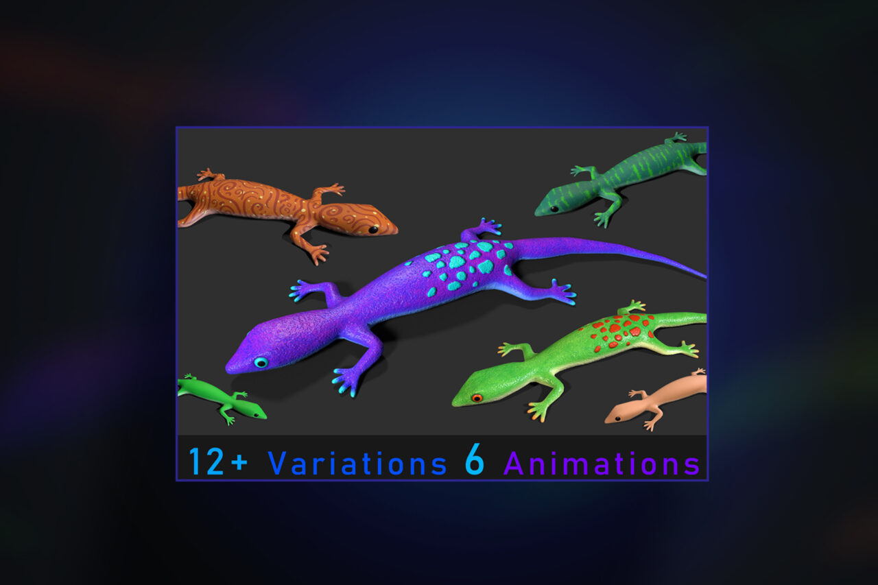Colorful Lizards Pack   3D Animals   Unity Asset Store
