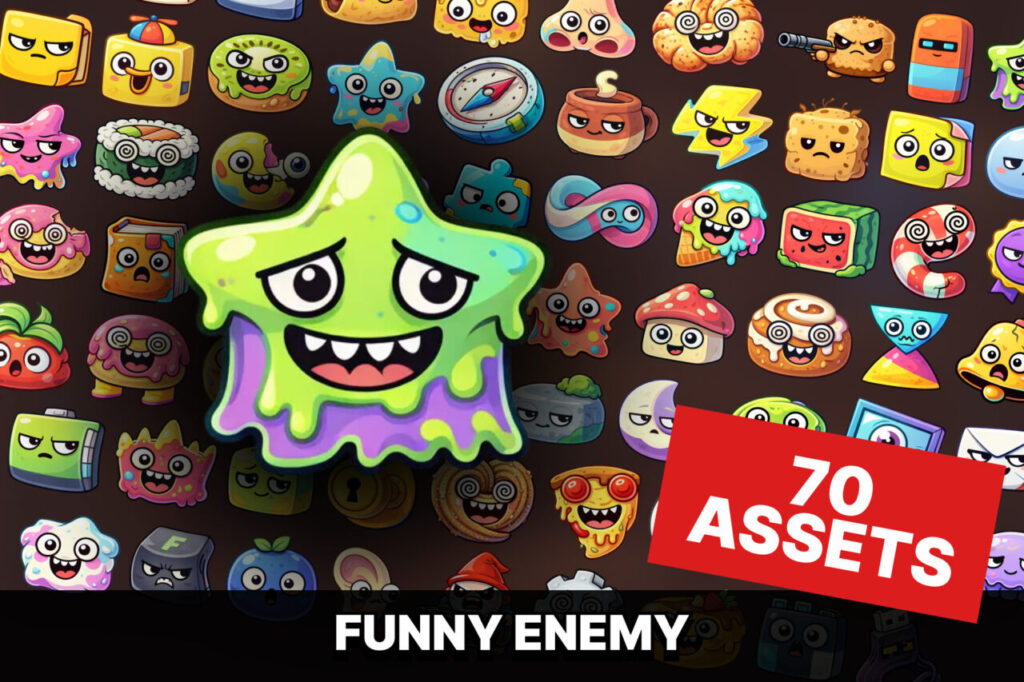 Cute Food Enemy Battler Object Characters Icons Pack for Casual Puzzle RPG Games   2D   Unity Asset Store