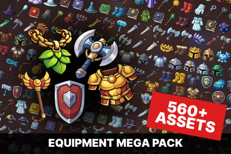 Fantasy RPG Weapons Armor Magic Items Icons Pack：豊富な武器・防具・魔法アイテムのアイコン集