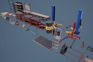 Garage Autoservice Props Pack Low poly 3D models Low poly 3D model   3D Industrial   Unity Asset Store