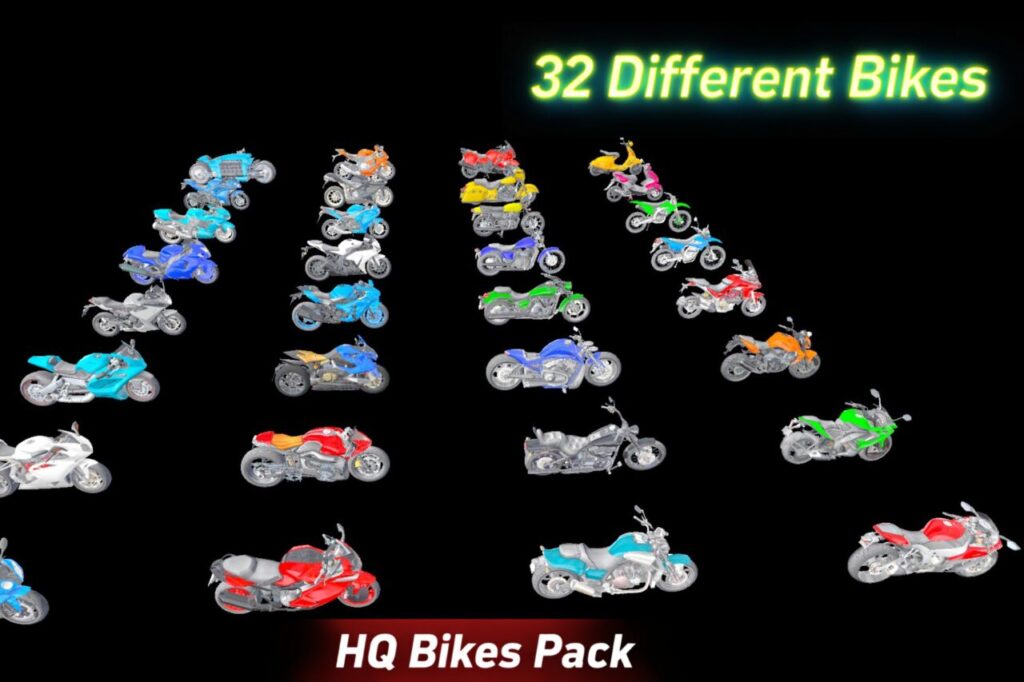 HQ Bikes Pack   3D Land   Unity Asset Store