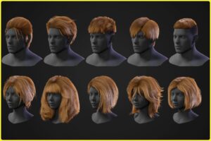 Hair Collection 10 Haircuts   3D Humanoids   Unity Asset Store