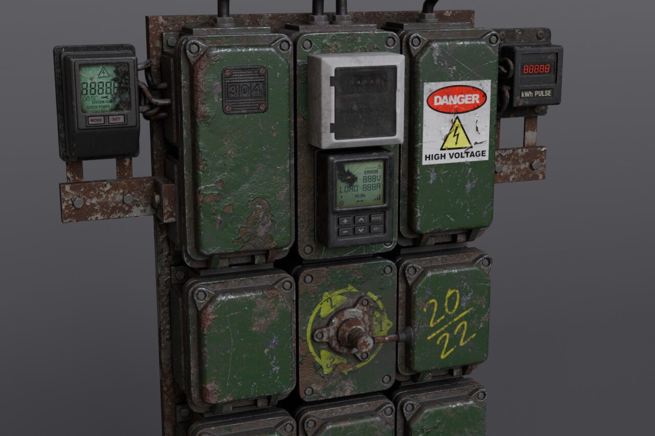Industrial Power Control Panel GameReady   3D Electronics   Unity Asset Store