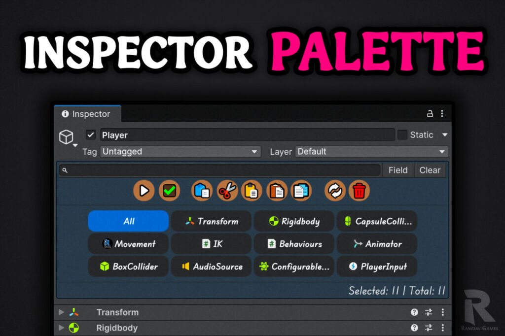 Inspector Palette   Utilities Tools   Unity Asset Store