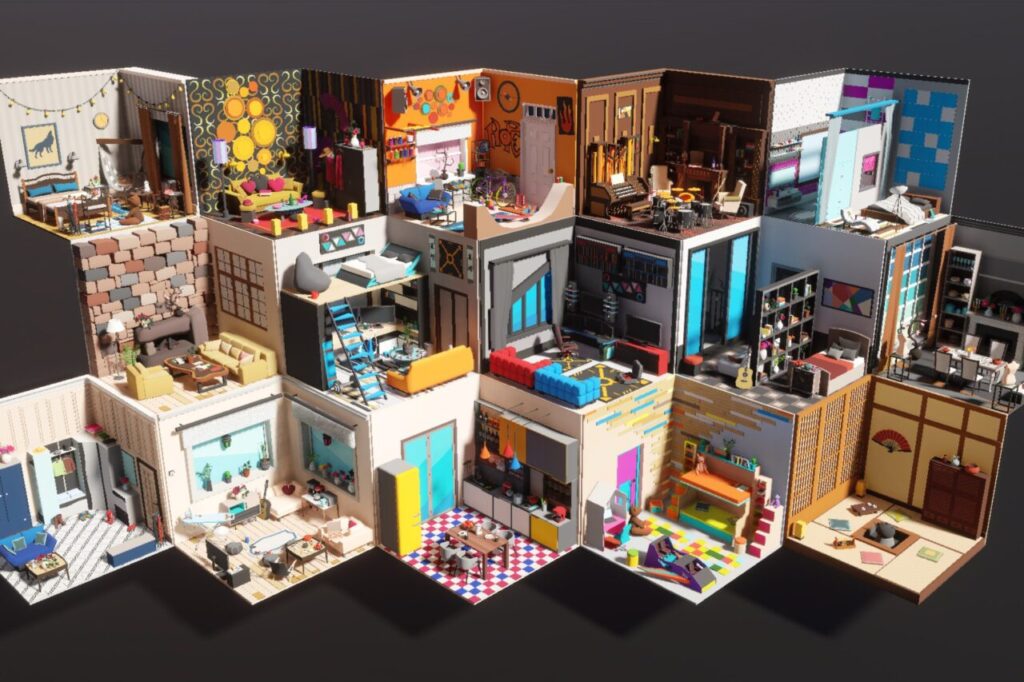 Low Poly 15 Rooms 1000 objects Vol.1   3D Interior   Unity Asset Store