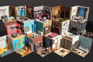 Low Poly 15 Rooms 1000 objects Vol.2   3D Interior   Unity Asset Store