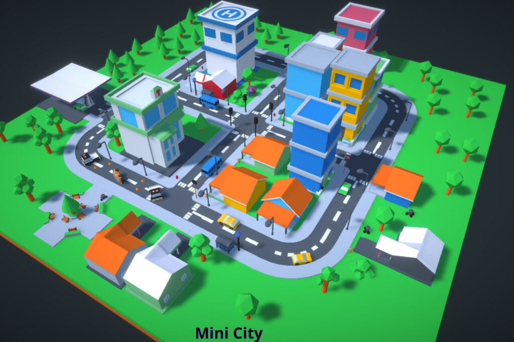 Low Poly Mini City   3D Urban   Unity Asset Store
