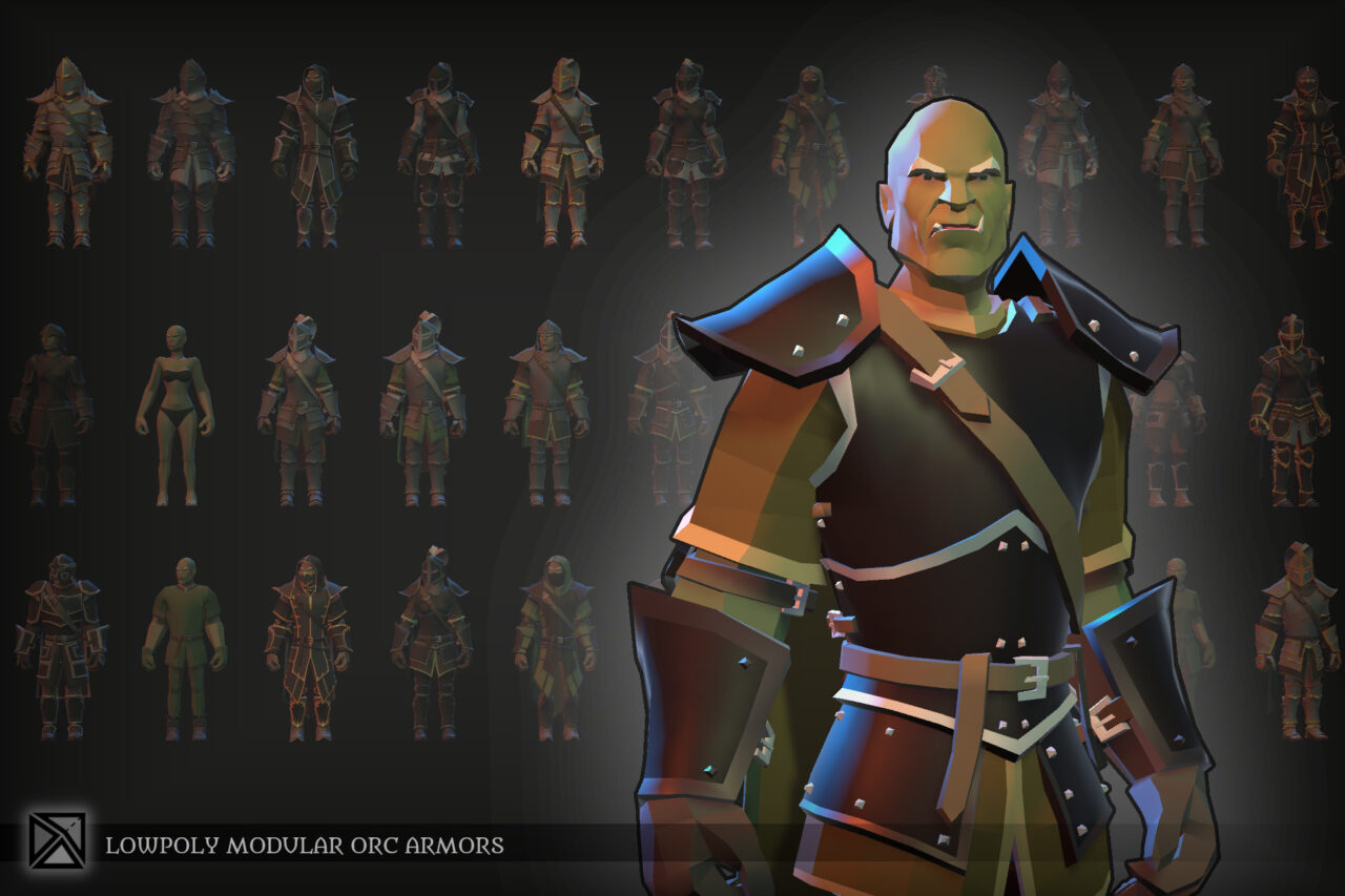 Low Poly Orc Modular Armors LOWPOLY MEDIEVAL FANTASY SERIES   3D Humanoids   Unity Asset Store