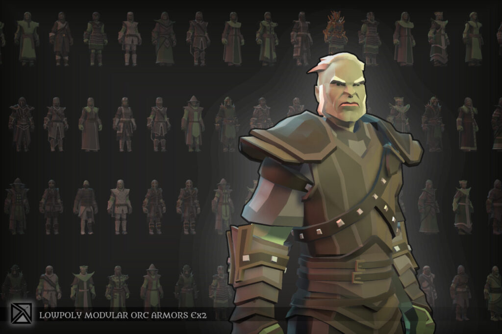 Low Poly Orcs Modular Armors Ex2 LOWPOLY MEDIEVAL FANTASY SERIES   3D Characters   Unity Asset Store
