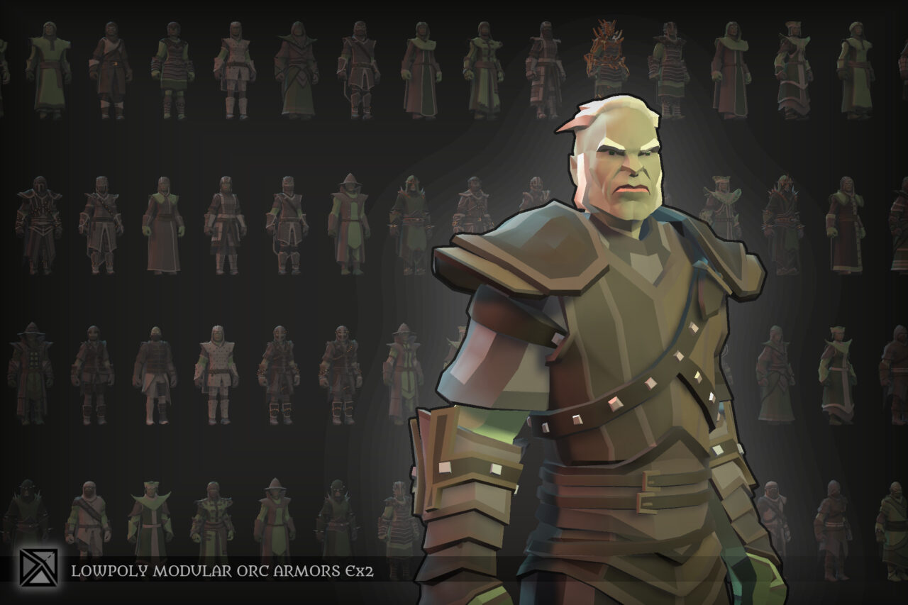 Low Poly Orcs Modular Armors Ex2 LOWPOLY MEDIEVAL FANTASY SERIES   3D Characters   Unity Asset Store