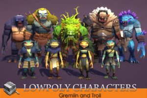LowpolyCharacters Gremlin and Troll   Characters   Unity Asset Store