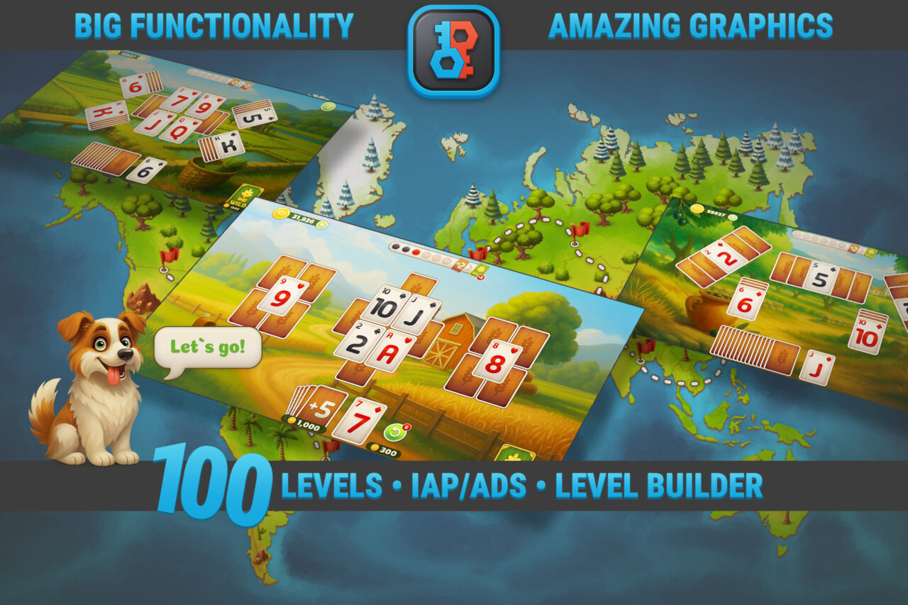 MK Solitaire Kit Farm TriPeaks Game Template Systems Unity Asset Store