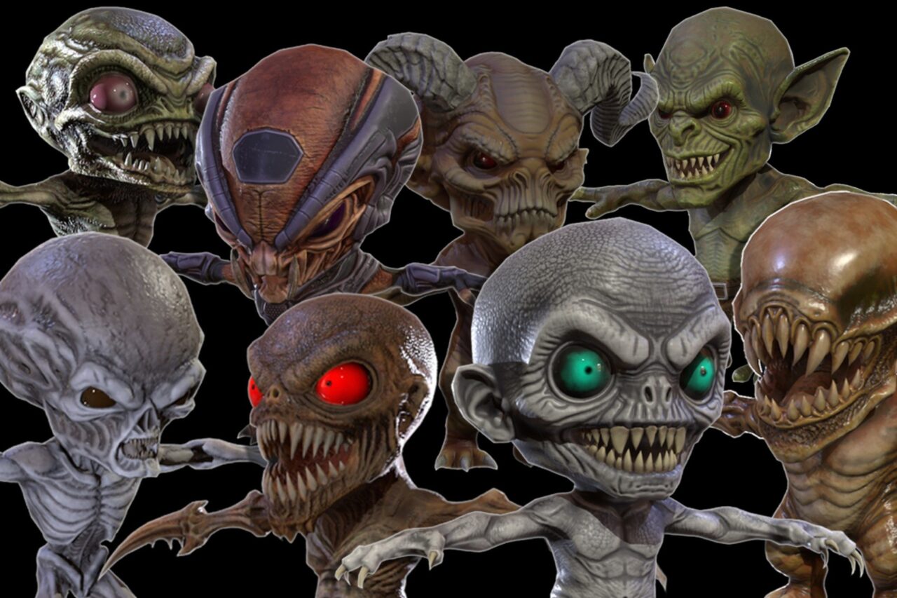 MinimonsterPack1 3D Creatures Unity Asset Store