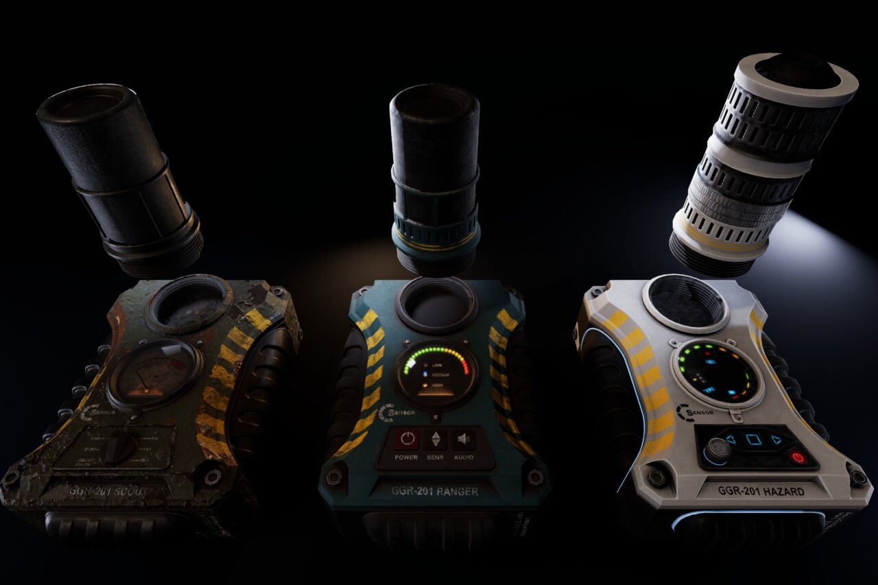 Modern upgradeable Geiger Counter Pack PBR 3D Tools Unity Asset Store